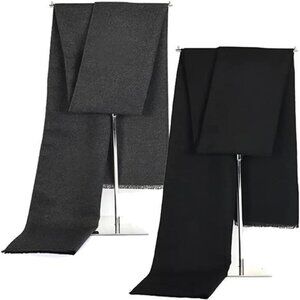 Winter Scarf for Men, 2-Pack Cashmere Feel Wool Blend Long Tassel Scarf